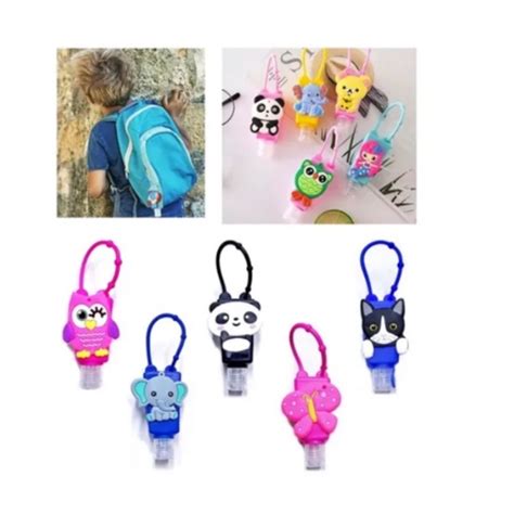 Porta Álcool Gel Frasco Silicone Mochila Chaveiro Infantil Shopee Brasil