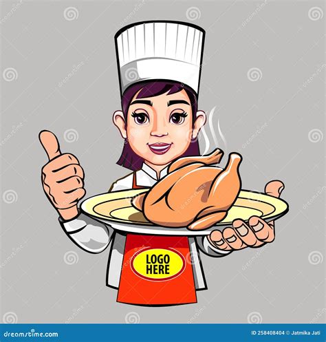 Chicken Chef Mascot Stock Vector Illustration Of Girl 258408404