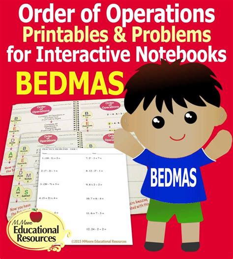 Order Of Operations Bedmas Interactive Notebook Graphic Organizers