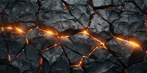 Molten Lava Texture Background Ground Hot Lava Burning Coals Crack Surface Abstract Nature