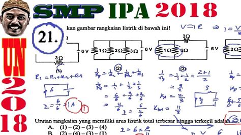 Pembahasan Soal Unbk Ipa Un Smp 2018 No 21 Arus Rangkaian Listrik Dinamis Youtube