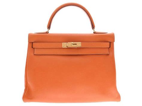 Hermès Kelly Mu 32 Orange Leather ref 164920 Joli Closet