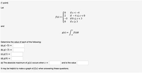 Solved 1 Point Let 0 If 4 3 If X