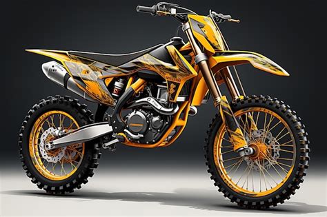 Premium Vector Yellow Dirt Bike Back View