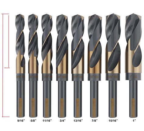 Hss Cobalt Silver And Deming Drill Bit Reduced Shank Black Golden