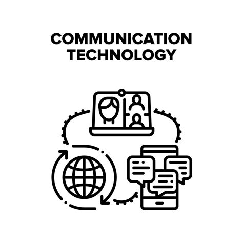 Communication Technology Vector Black Illustration 17607207 Vector Art ...