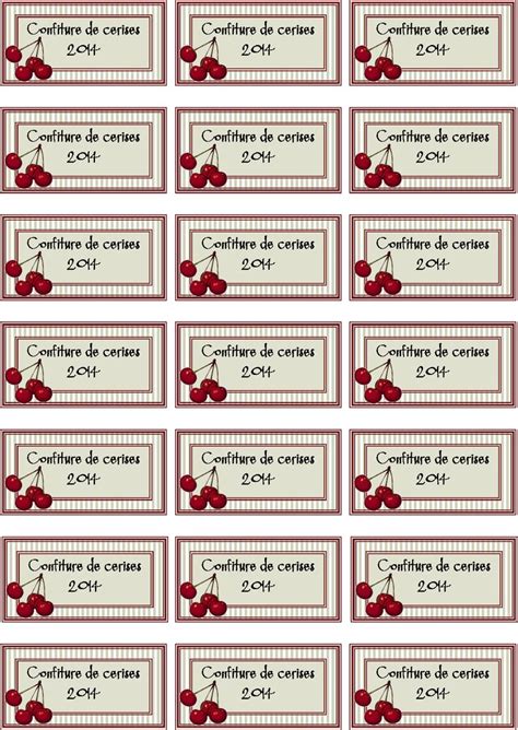 47 best Etiquettes de confiture à imprimer sur papier couché haute