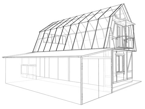 3d Rendering Of House Wireframe Structure Development Frame House