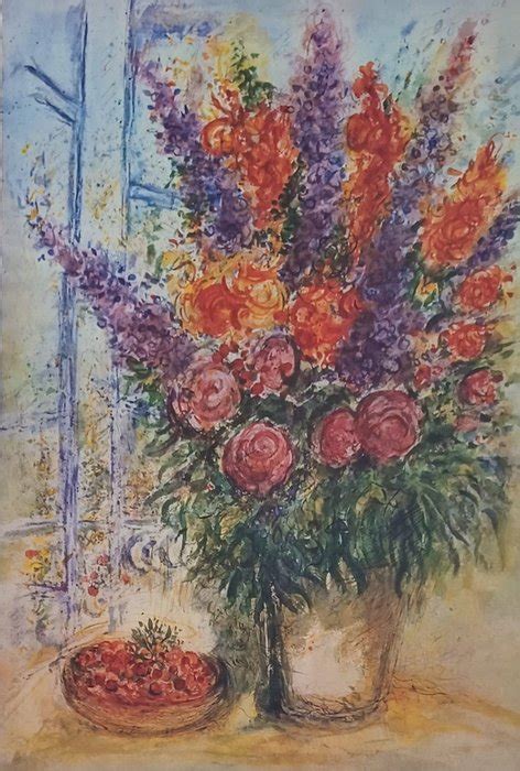 Marc Chagall 1887 1985 After Flowers And Cherries Catawiki