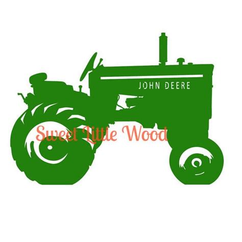 Sweet Little Wood Vintage John Deere Tractor Svg File In Line Format