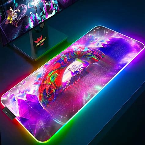 Rick And Morty Rgb Mousepad Gaming Desk Mat Rgb Led Anime Mousepad