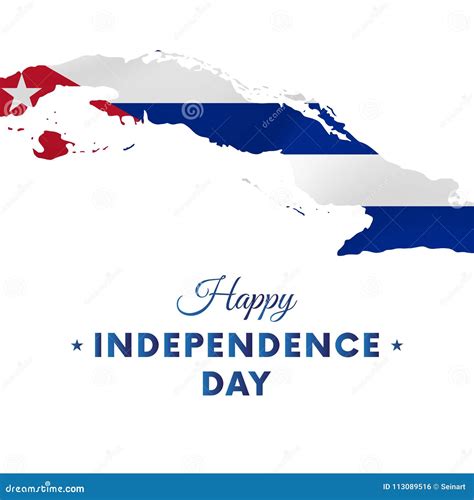 Cuba Independence Day. Cuba Map. Vector Illustration. Stock Vector ...