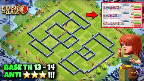 Base Terkuat Coc Th 13 And 14 Anti 3 Bintang Update Terbaru 2021 Clash Of Clans Youtube