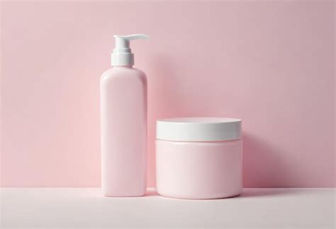 Premium Photo A Pink Bottle Of Lotion With A White Lid And A Pink