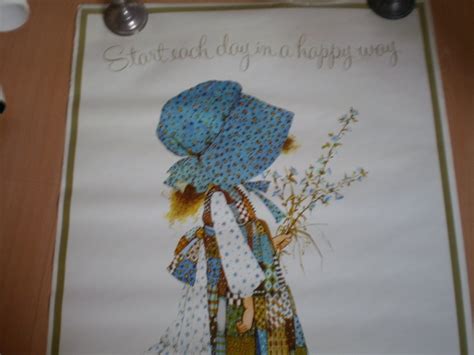 Holly Hobbie Poster Start Each Day In A Happy Way Vintage 1972