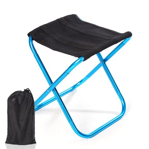 Chaise Tabouret Pliante Portable Bleu Campkar Shop