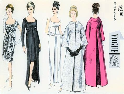 1960s Elegant Evening Dress And Theater Coat Pattern Vogue Special Design 6084 Vintage Sewing