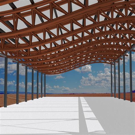 Steel Truss Building 3d Model Cgtrader