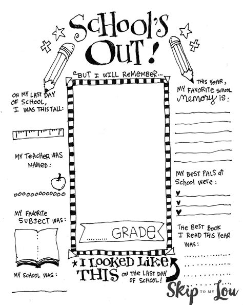 End Of Year Printable Activities