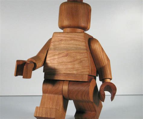 Giant Wooden LEGO Man Sculpture