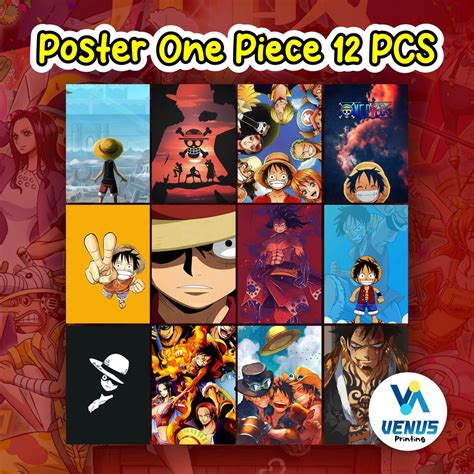 Jual Poster One Piece A4 Gambar One Piece Pajangan One Piece Isi 12