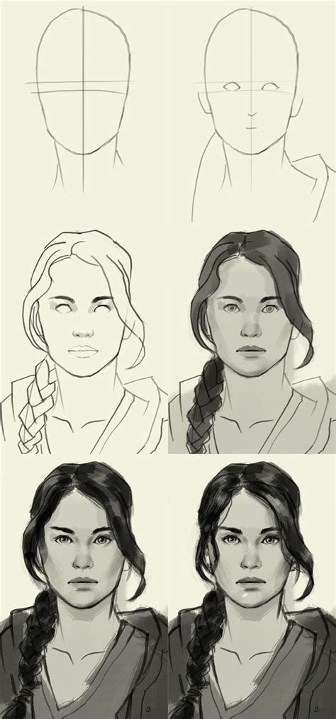 How To Draw Katniss Everdeen Step By Step At Drawing Tutorials