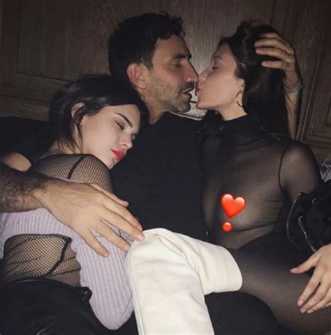 [photo] Riccardo Tisci And Bella Hadid Kiss As Kendall Jenner Sleeps