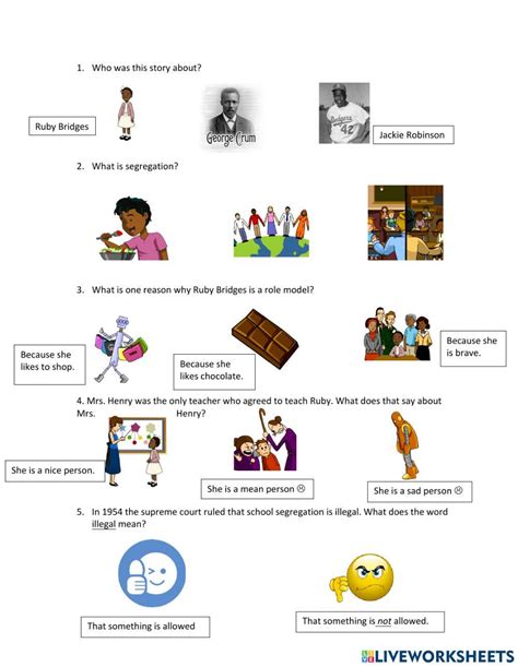 Ruby Bridges Bhm Brainpop Jr Worksheet Live Worksheets