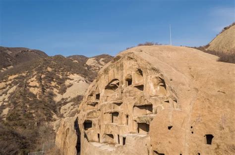 Ancient Cliff Dwellings Guyaju Caves Yanqing County Hebei Province