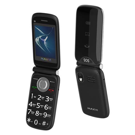 Мобильный телефон Maxvi E6, черный - купить по выгодной цене в интернет ...