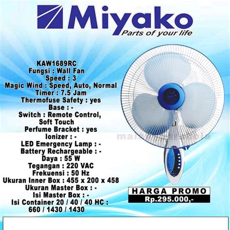 Jual Wall Fan Miyako Kaw Rc Di Lapak Malang Parabola Bukalapak