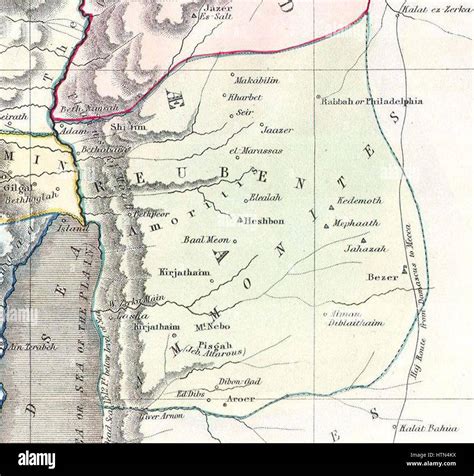 Reuben 1852 Philip Map Of Palestine Israel Holy Land