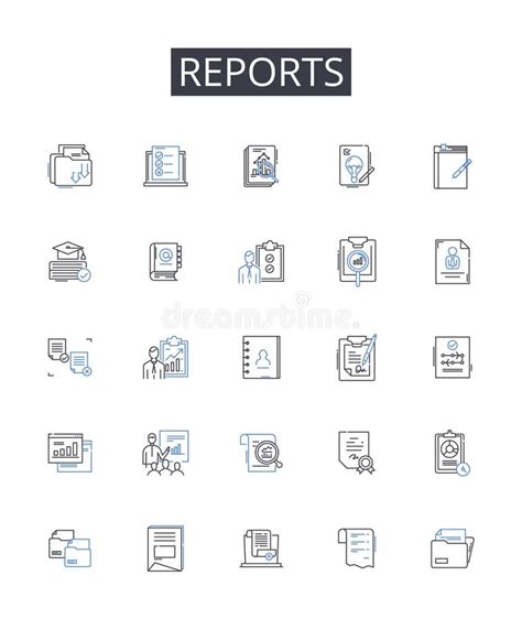 Reports Line Icons Collection Records Files Documents Accounts