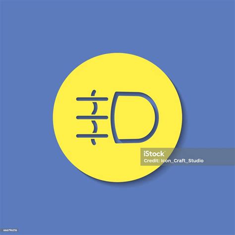 Fog Light Symbol Vector Hmi Dashboard Ikon Datar Ilustrasi Stok Unduh