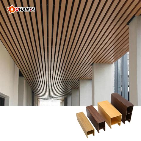 Decorative Wpc Commercial Suspended Ceiling Wooden False Ceiling For