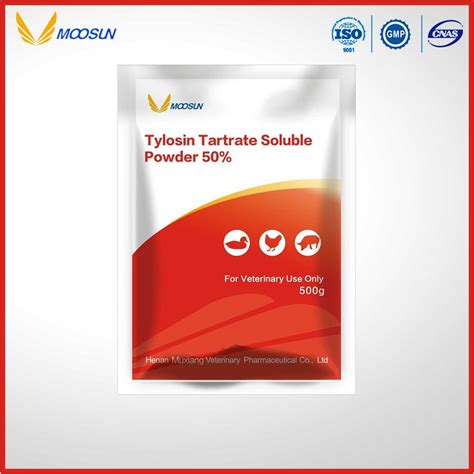 Gmp Iso Veterinary Medicine Tylosin Tartrate Soluble Powder 50 For