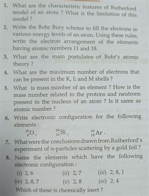 Structure Of Atom Chemistry Assignment Teachmint