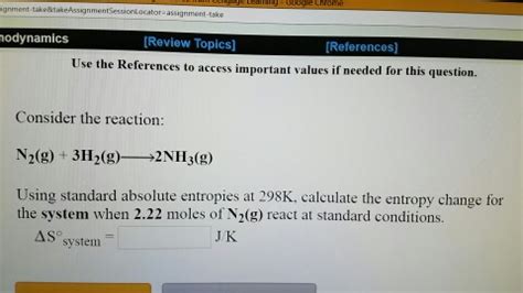 Solved Consider The Reaction N 2 G 3H 2 G Rightarrow Chegg