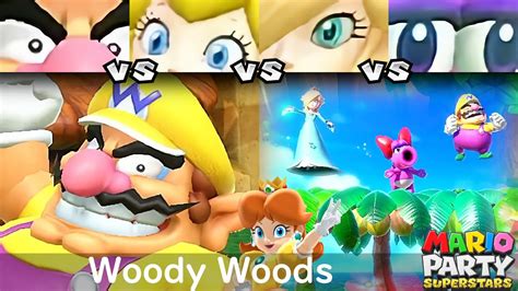 Mario Party Superstars Wario Vs Peach Vs Rosalina Vs Birdo In Woody