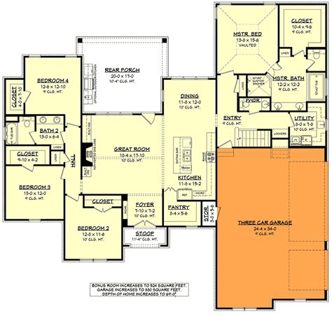 Bedroom House With Bonus Room Floor Plans Resnooze