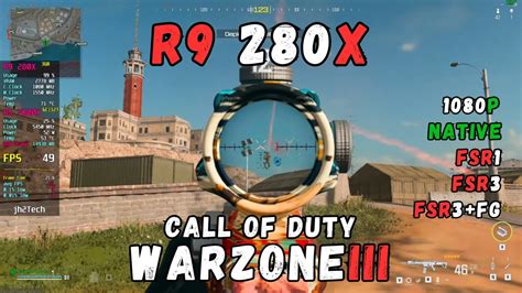 R9 280X 3GB COD Warzone 1080p Balanced Settings FSR3 FSR1 Native