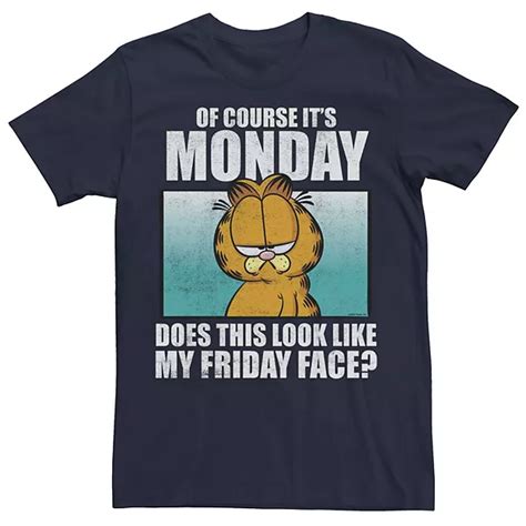 Men's Garfield Monday Meme Text Tee