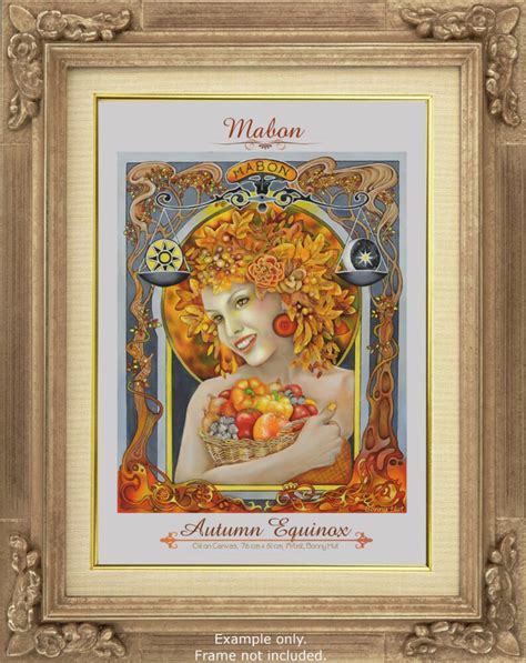 Autumn Equinox Mabon Art, Art Nouveau Pagan Sabbat, Wiccan Altar Print ...