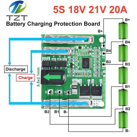 5s 18v 21v 20a Battery Charging Protection Board Li Ion Lithium Battery Pack Protection Circuit