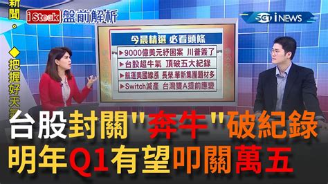 台股封關超牛打破五大紀錄 法人買超逾160億台股強攻萬四 資金回籠明年首季有望叩關萬五│主播丁士芬│【istock盤前