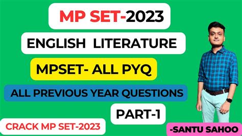 MP SET English Literature Previous Year Question II MP SET English PYQ