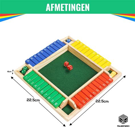 Shut The Box Spelers Kleur Dobbelspel Drankspel Rekenspel