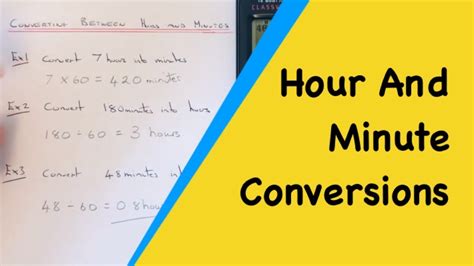 Hour And Minute Conversions How To Change Hours To Minutes And