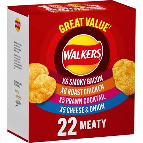 Walkers Meaty Variety Multipack Crisps Box 22 X 25g Compare Prices