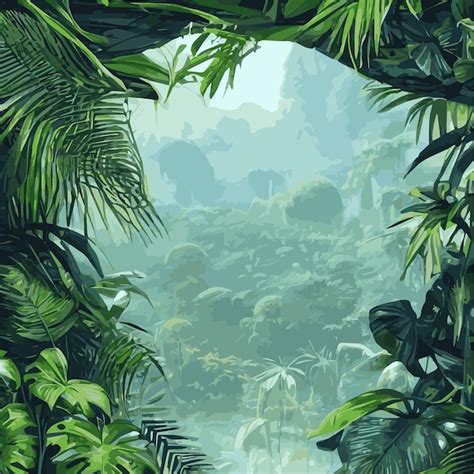 Jungle Tropical Background Jungle Landscape Background Illustration